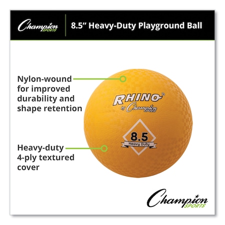 Champion Sports Heavy Duty Playground Ball, 8.5 in. Diameter, Yellow PG85HD
